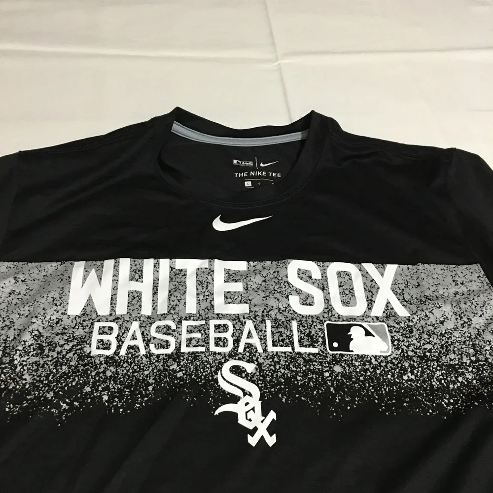 Nike Chicago White Sox Baseball Men T-Shirt Large Black Dri-Fit NWT